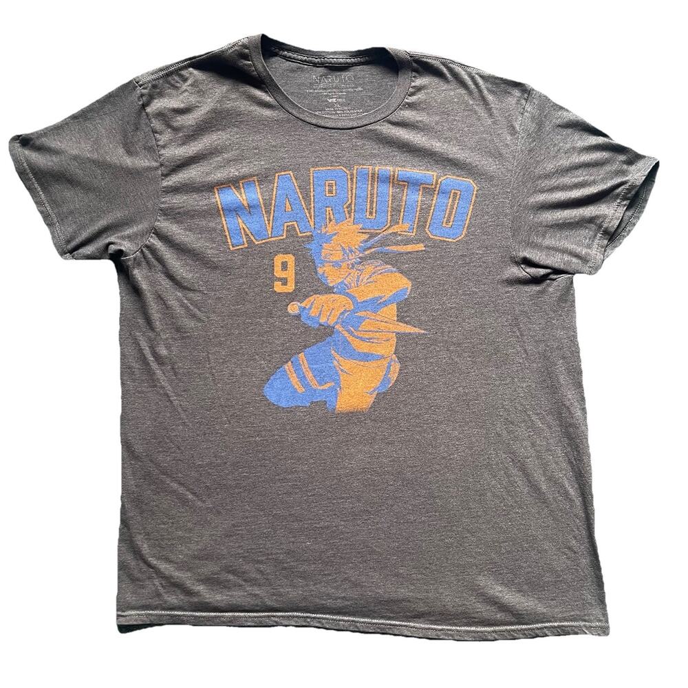Naruto T-Shirt Shippuden Collection Mens Sz XL Gray Shirt Short Sleeve